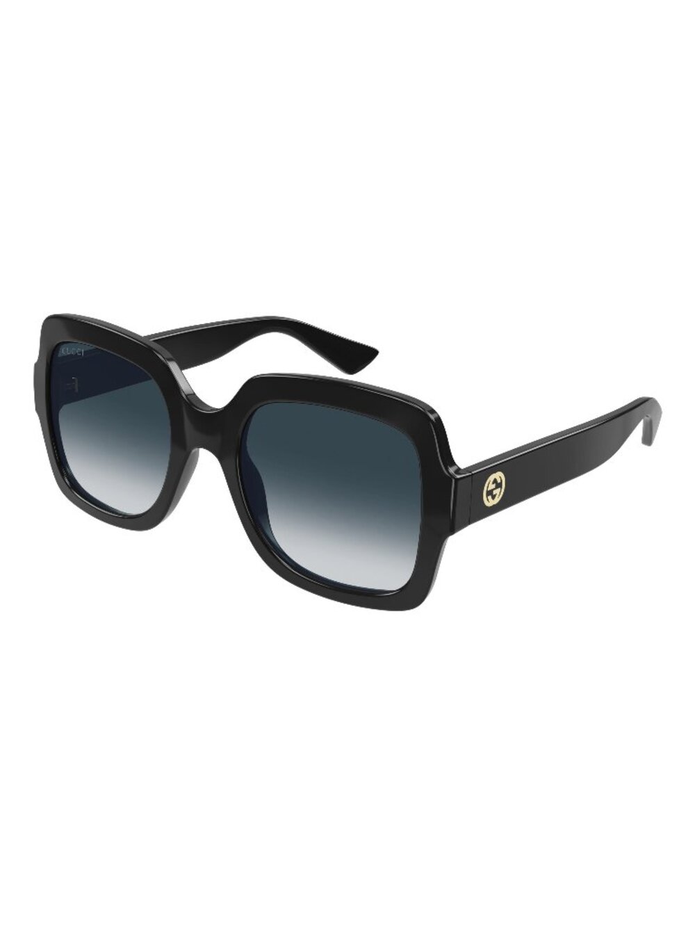 New Gucci Women's Sunglasses Black Square Grey Lens Injected Frame GG1337S 001